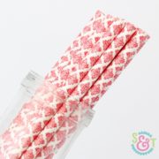 Red Damask Paper Straws