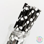 Black Dots Paper Straws