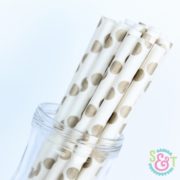 Gold Dots Paper Straws