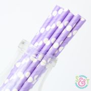 Light Purple Dots Paper Straws