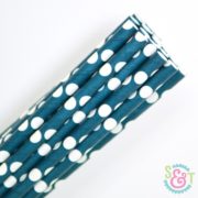 Navy Dots Paper Straws