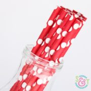 Red Dots Paper Straws