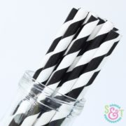 Black Stripe Paper Straws