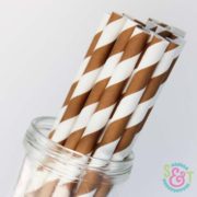 Brown Stripe Paper Straws