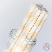 Ivory Stripe Paper Straws