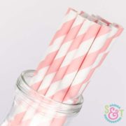 Light Pink Stripe Paper Straws