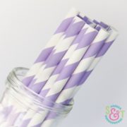 Light Purple Stripe Paper Straws