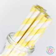 Light Yellow Stripe Paper Straws