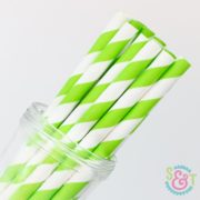 Lime Stripe Paper Straws