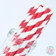 Red Stripe Paper Straws