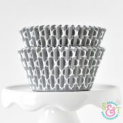 cupcake liners quatrefoil gray